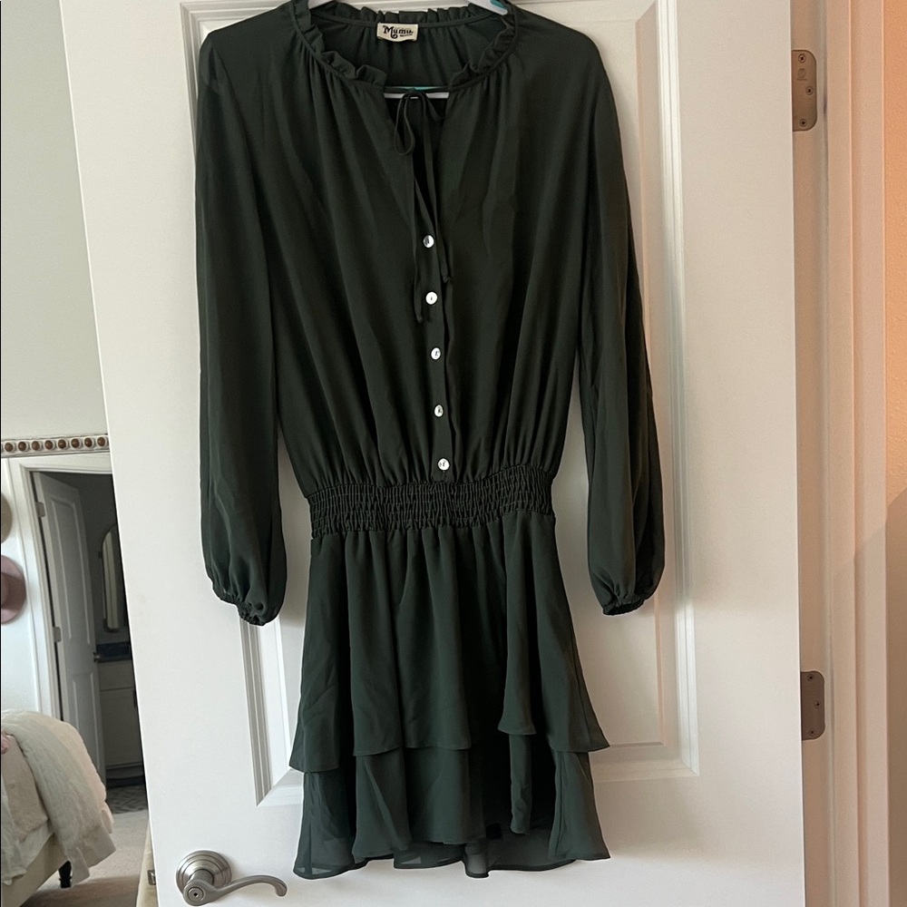 Show Me Your MuMu Dark Green Mini Dress